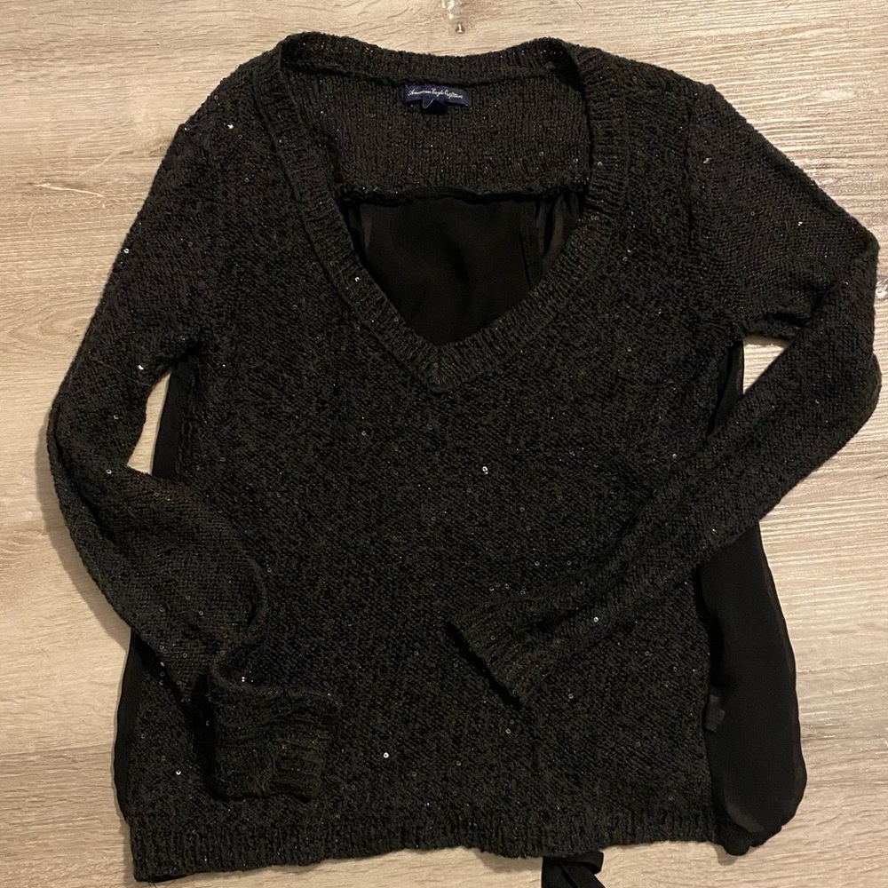American Eagle black sparkle sweatshirt